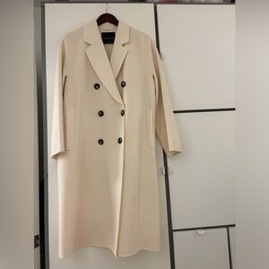 Massimo Dutti Double-Breasted Trench Coat - Cream